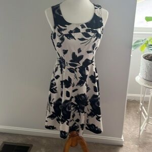 INC International Concepts Blue and White Sleeveless Midi Sundress